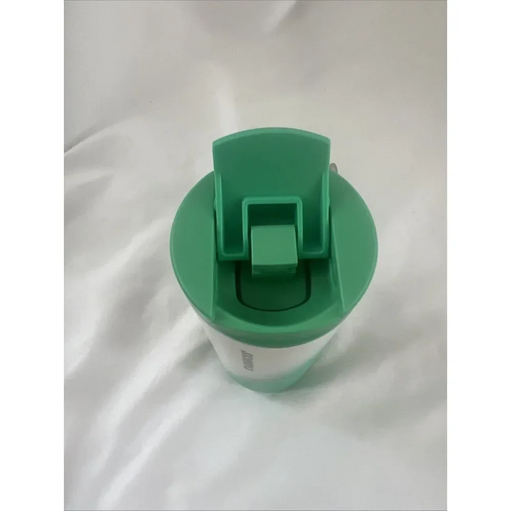2024 Starbucks CHRISTMAS VACUUM INSULATED TUMBLER Green White‎ HOLLY Charm 12 OZ